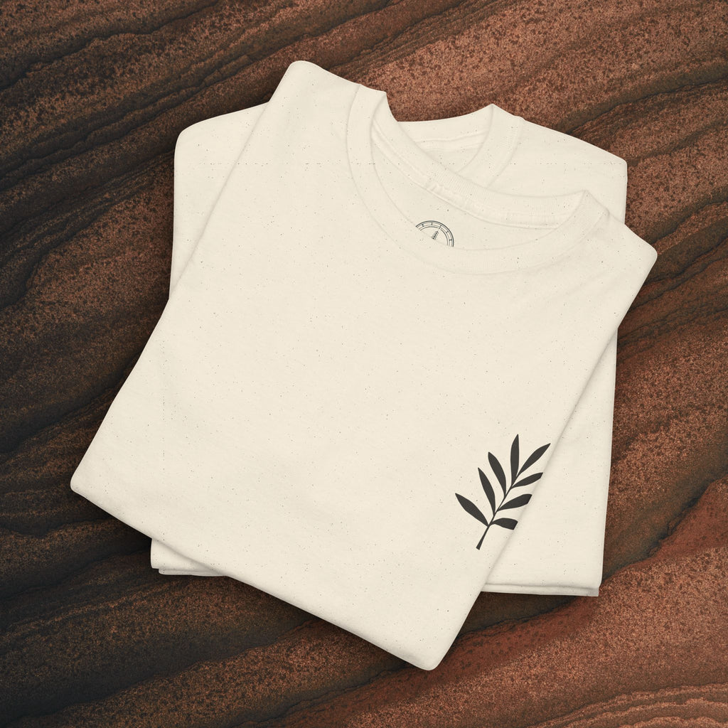 Unisex Heavy Cotton Tee — Minimal Olive Branch Graphic T-Shirt