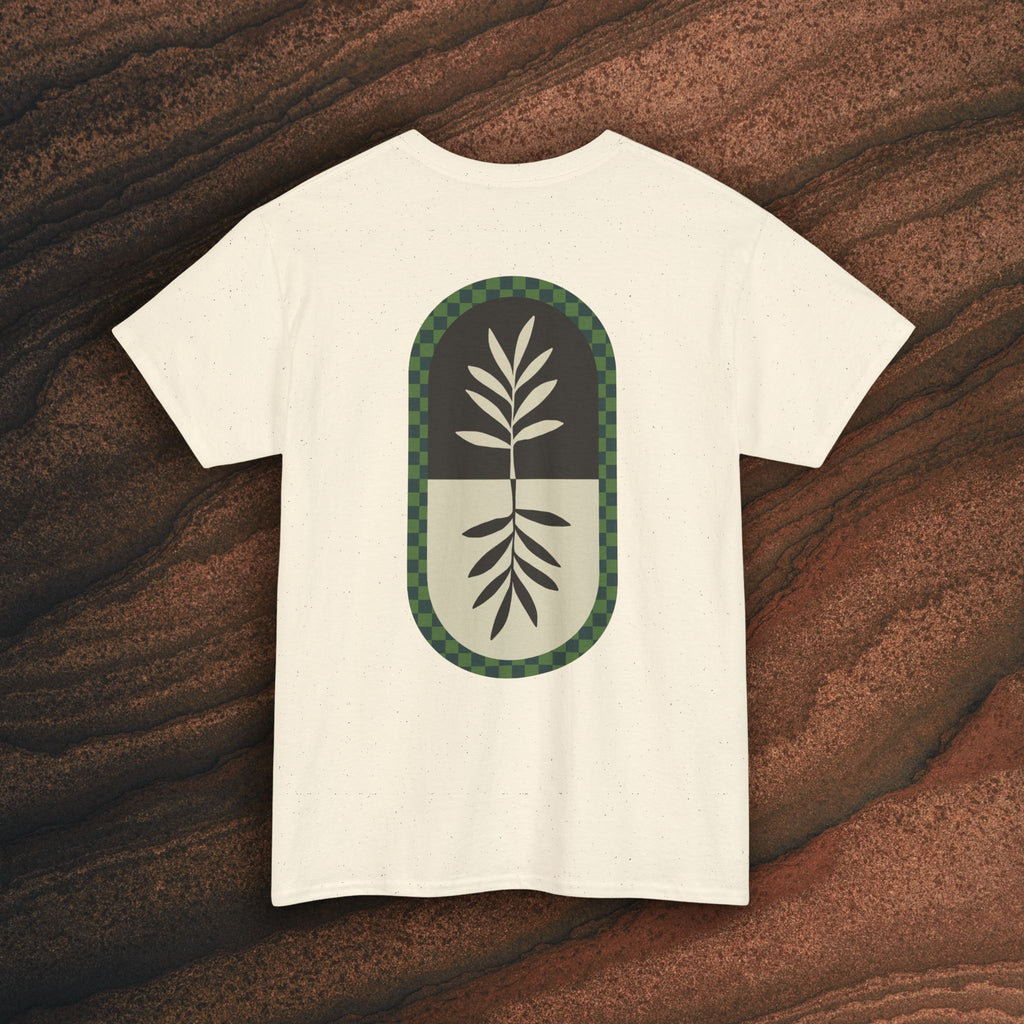 Unisex Heavy Cotton Tee — Minimal Olive Branch Graphic T-Shirt