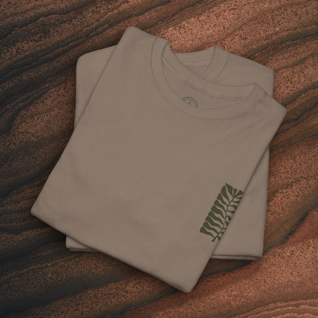 Unisex Heavy Cotton T-Shirt — Botanical Leaf Print