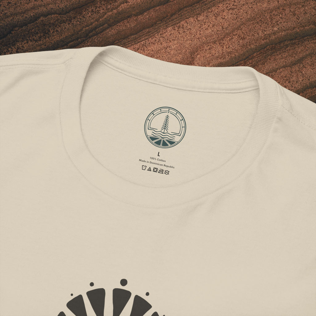 Nature Graphic Tee — Surf, Trees & Sun Vintage Panel Design