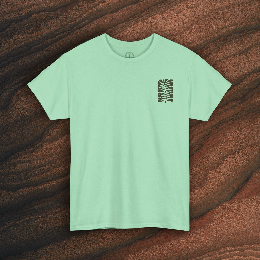 Unisex Heavy Cotton T-Shirt — Botanical Leaf Print