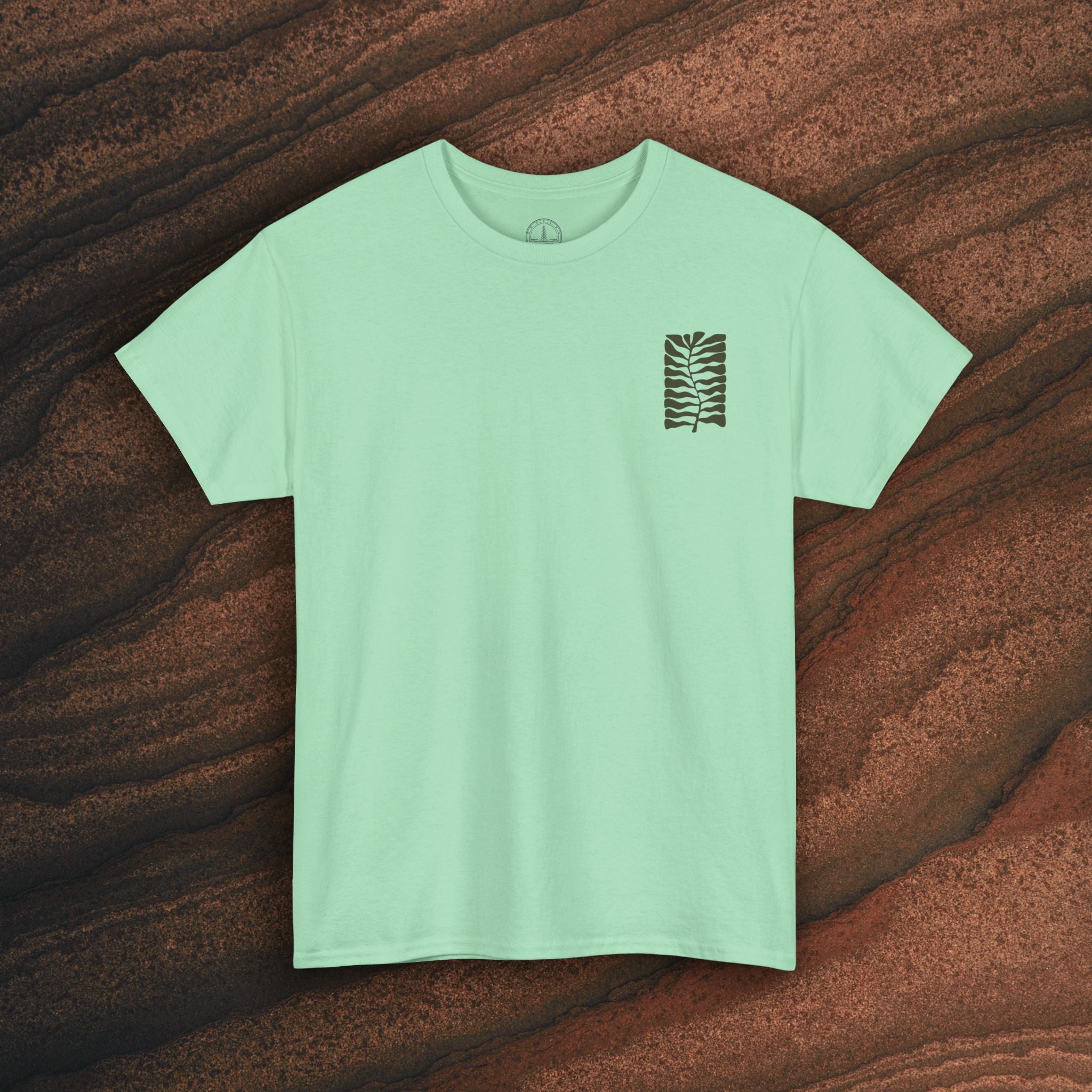 Unisex Heavy Cotton T-Shirt — Botanical Leaf Print