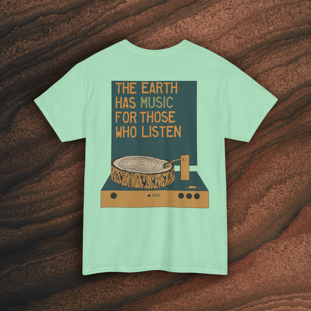Unisex Heavy Cotton T-Shirt — 432Hz Vinyl Record Graphic