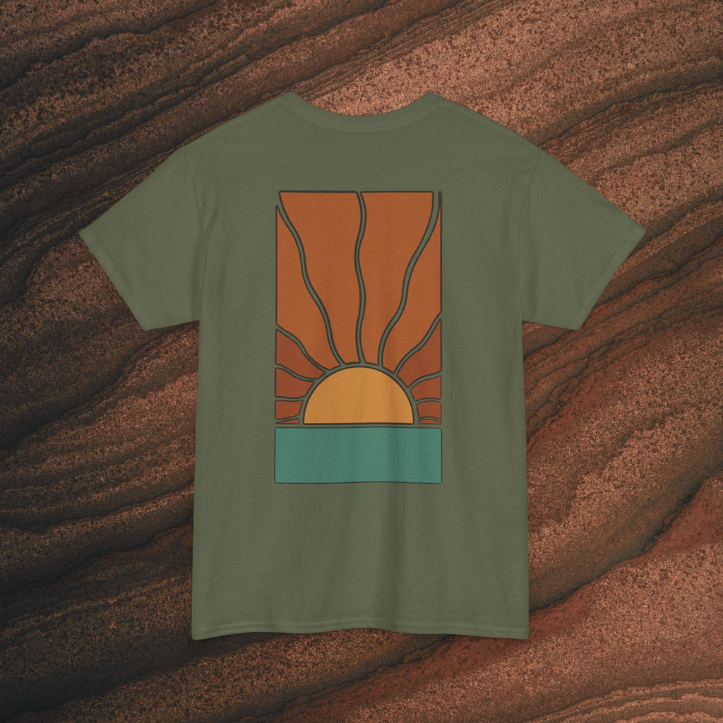 Sunrise Graphic Tee — Retro Minimal Sunset T-Shirt