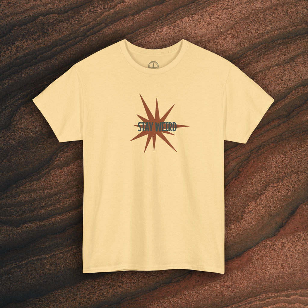Stay Weird Floral Tee — Retro Starburst Flower Graphic T-Shirt