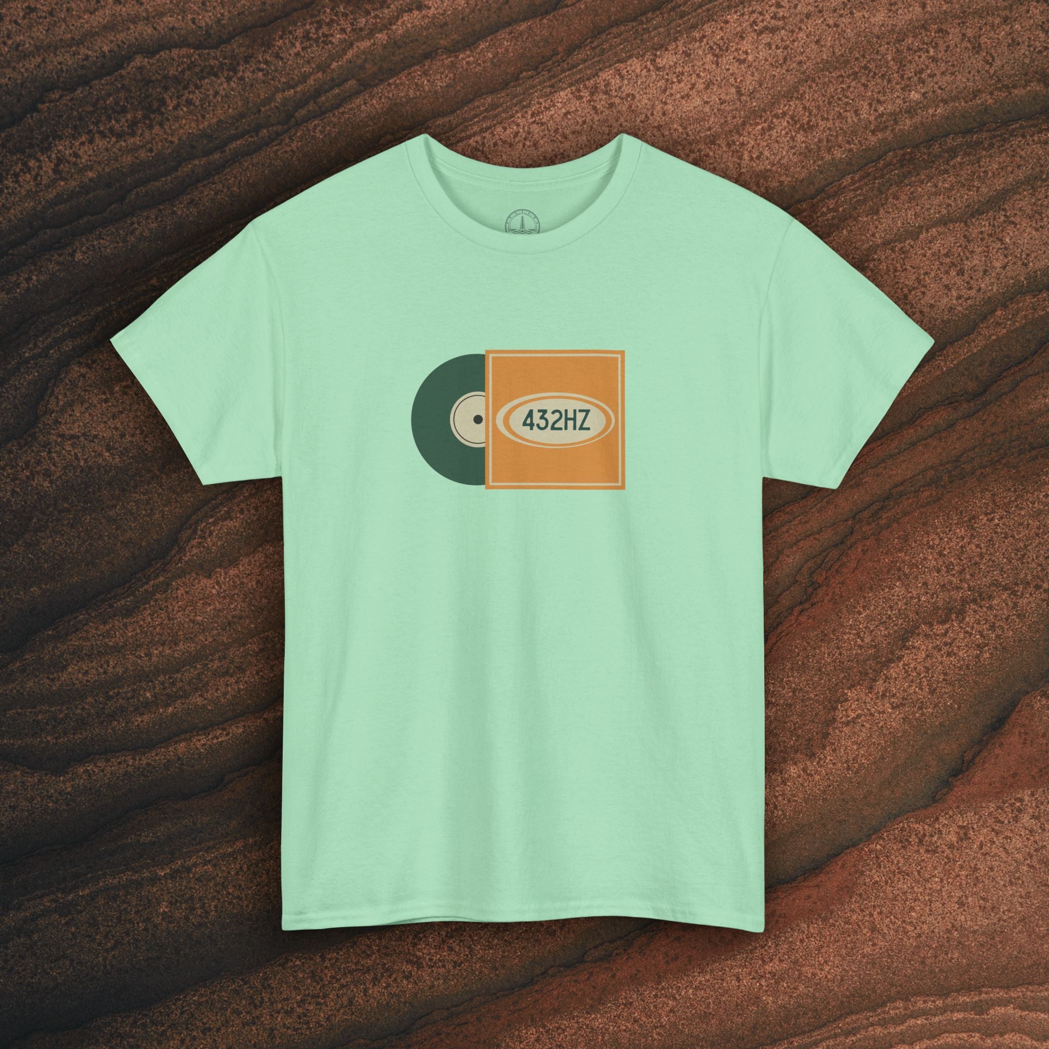 Unisex Heavy Cotton T-Shirt — 432Hz Vinyl Record Graphic