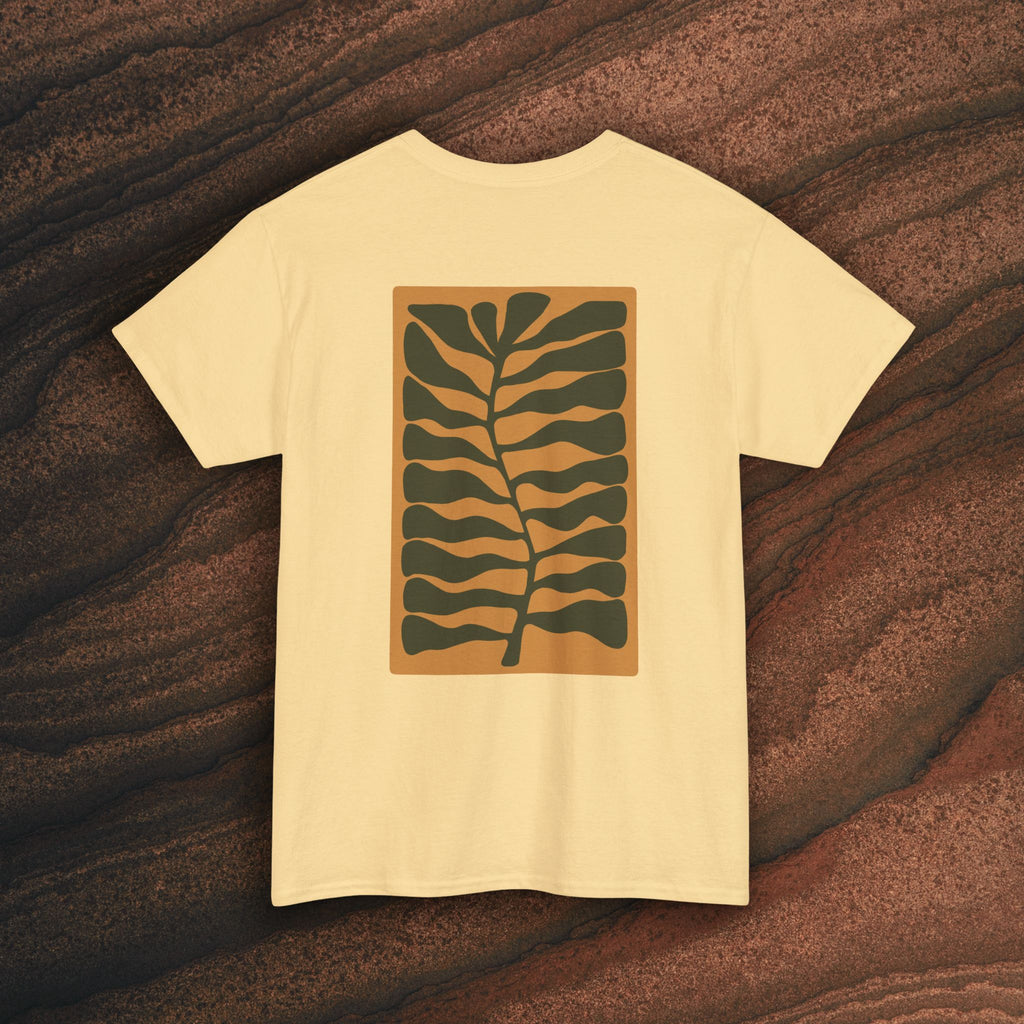 Unisex Heavy Cotton T-Shirt — Botanical Leaf Print