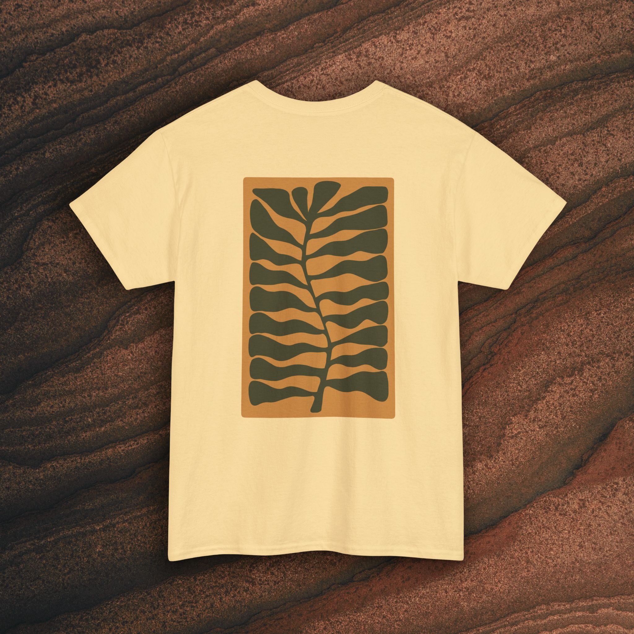 Unisex Heavy Cotton T-Shirt — Botanical Leaf Print