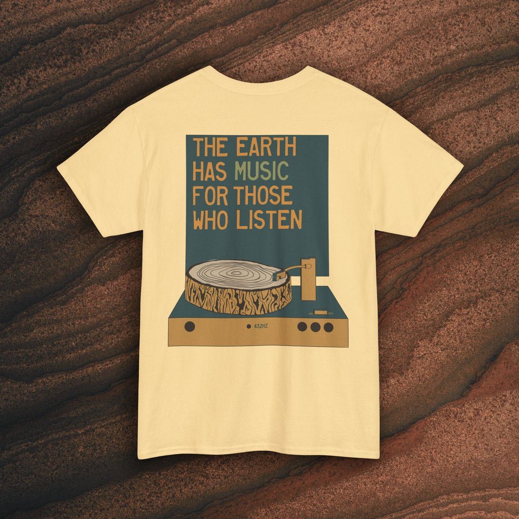 Unisex Heavy Cotton T-Shirt — 432Hz Vinyl Record Graphic