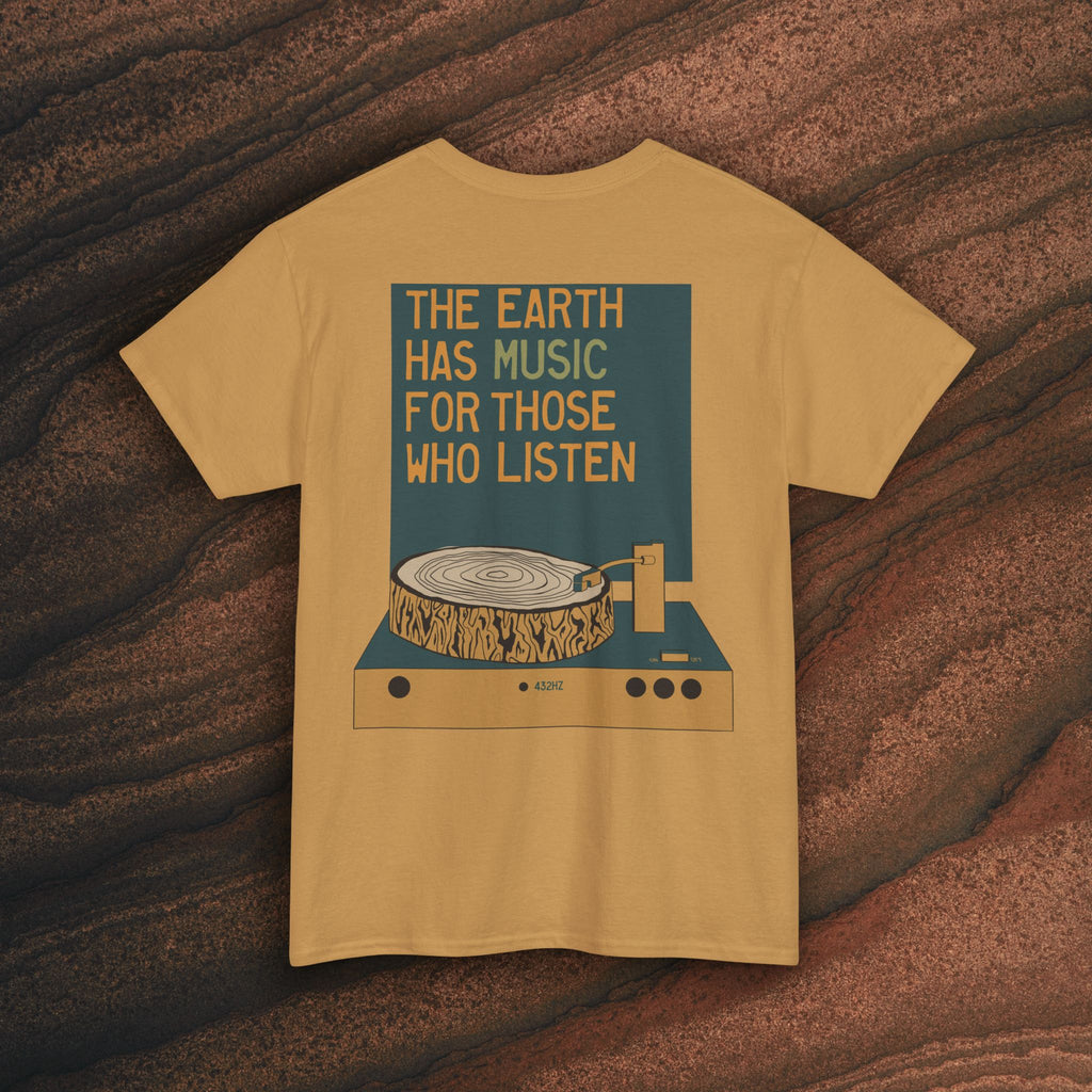 Unisex Heavy Cotton T-Shirt — 432Hz Vinyl Record Graphic