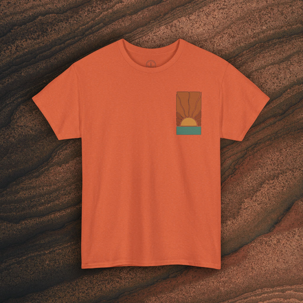 Sunrise Graphic Tee — Retro Minimal Sunset T-Shirt