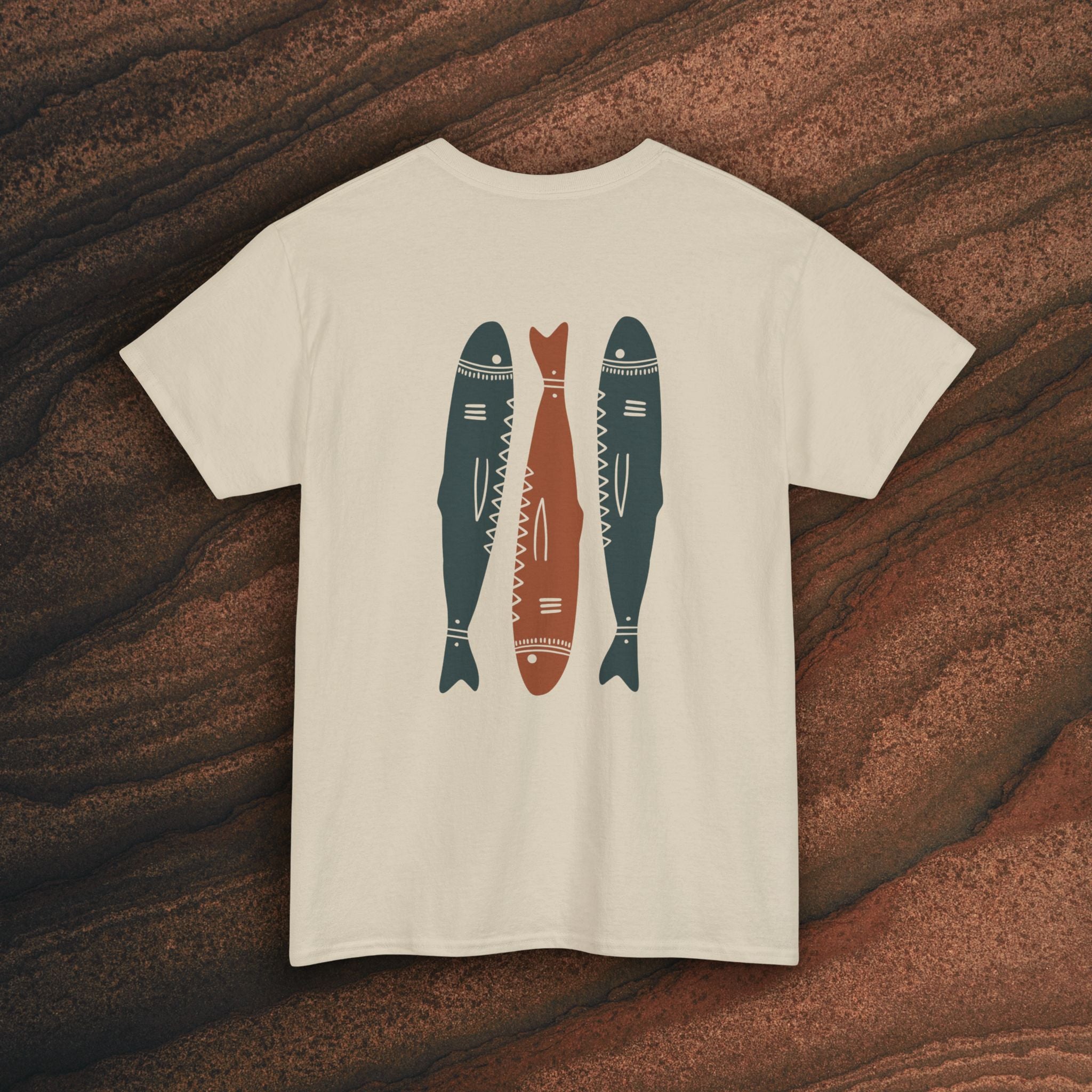 Sardine Trio Graphic Tee – Minimal Fish