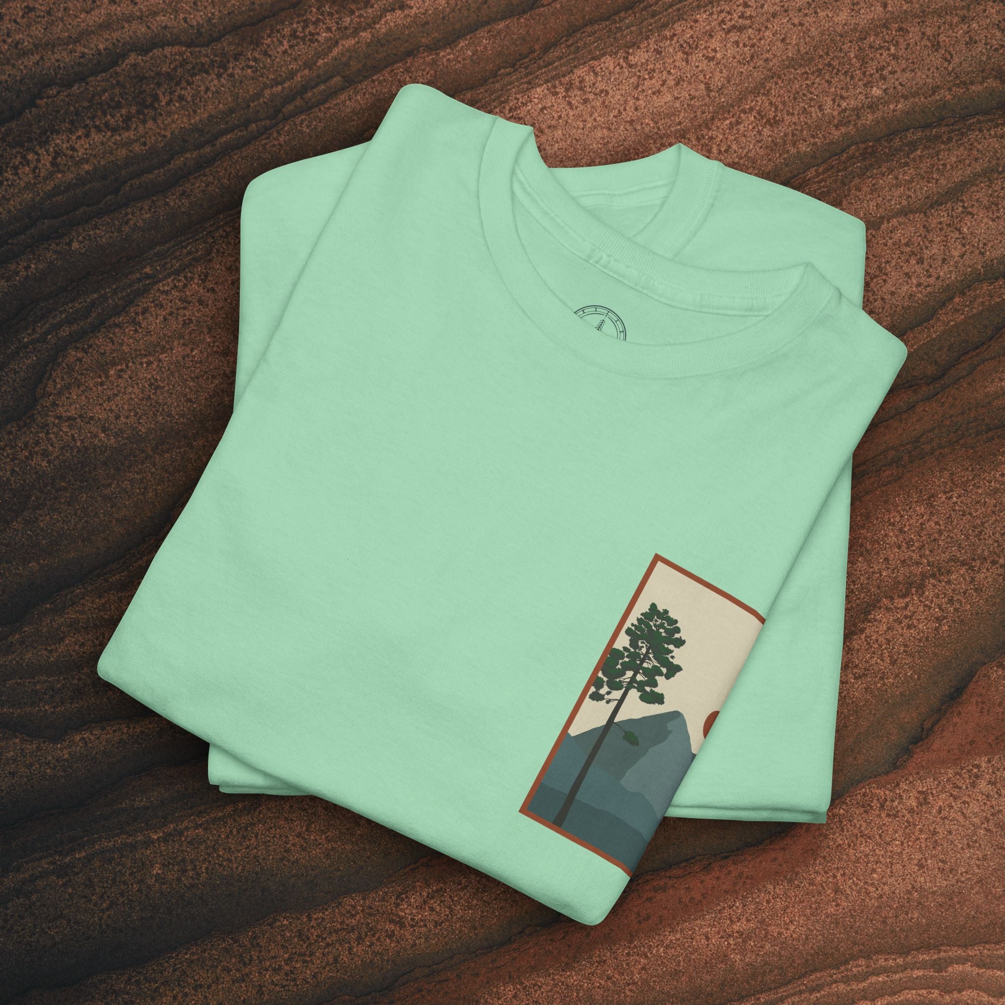 Mountain Landscape Tee – 'Stay' Graphic Nature Shirt