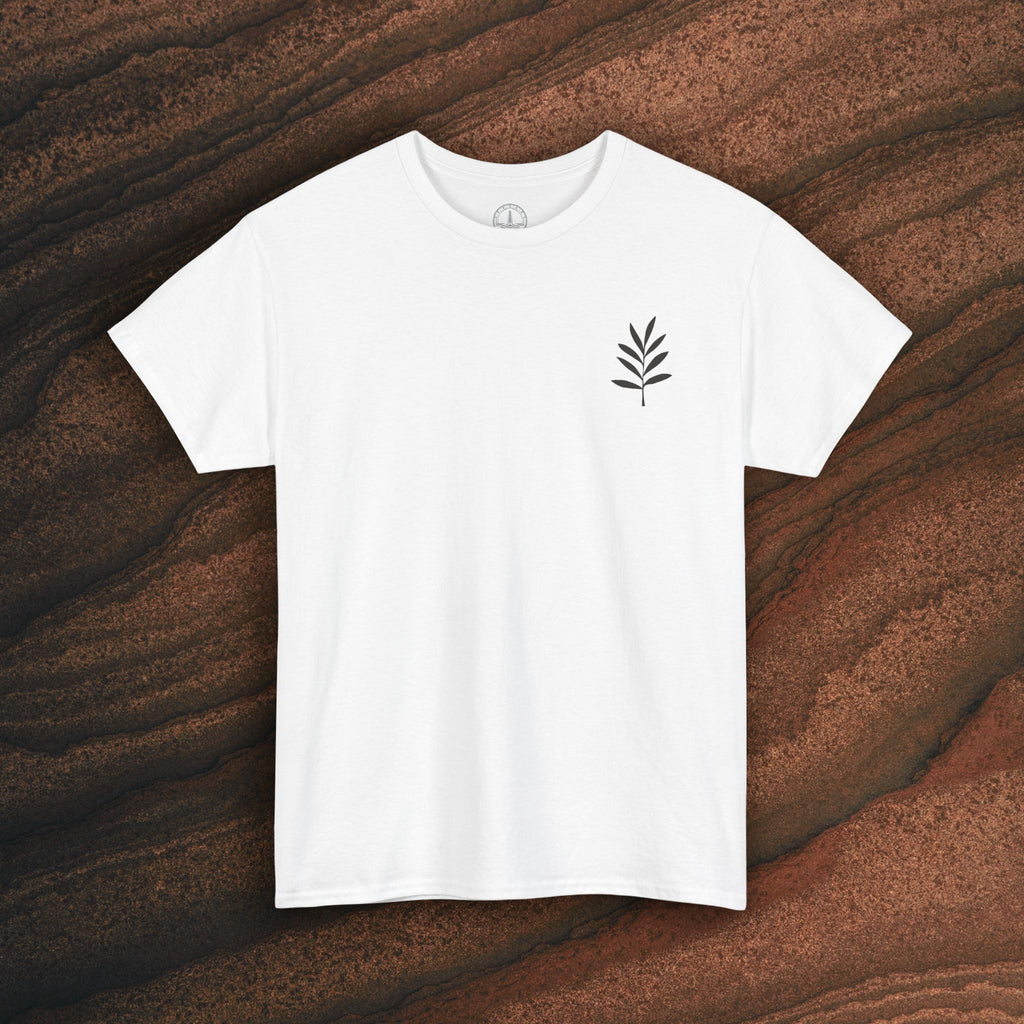 Unisex Heavy Cotton Tee — Minimal Olive Branch Graphic T-Shirt