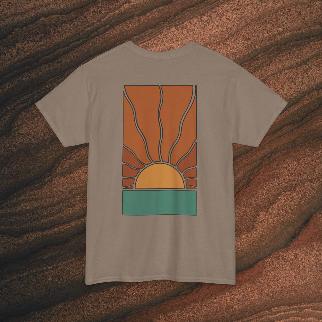 Sunrise Graphic Tee — Retro Minimal Sunset T-Shirt