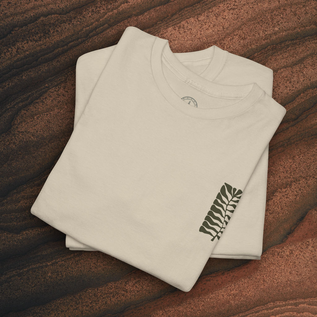 Unisex Heavy Cotton T-Shirt — Botanical Leaf Print