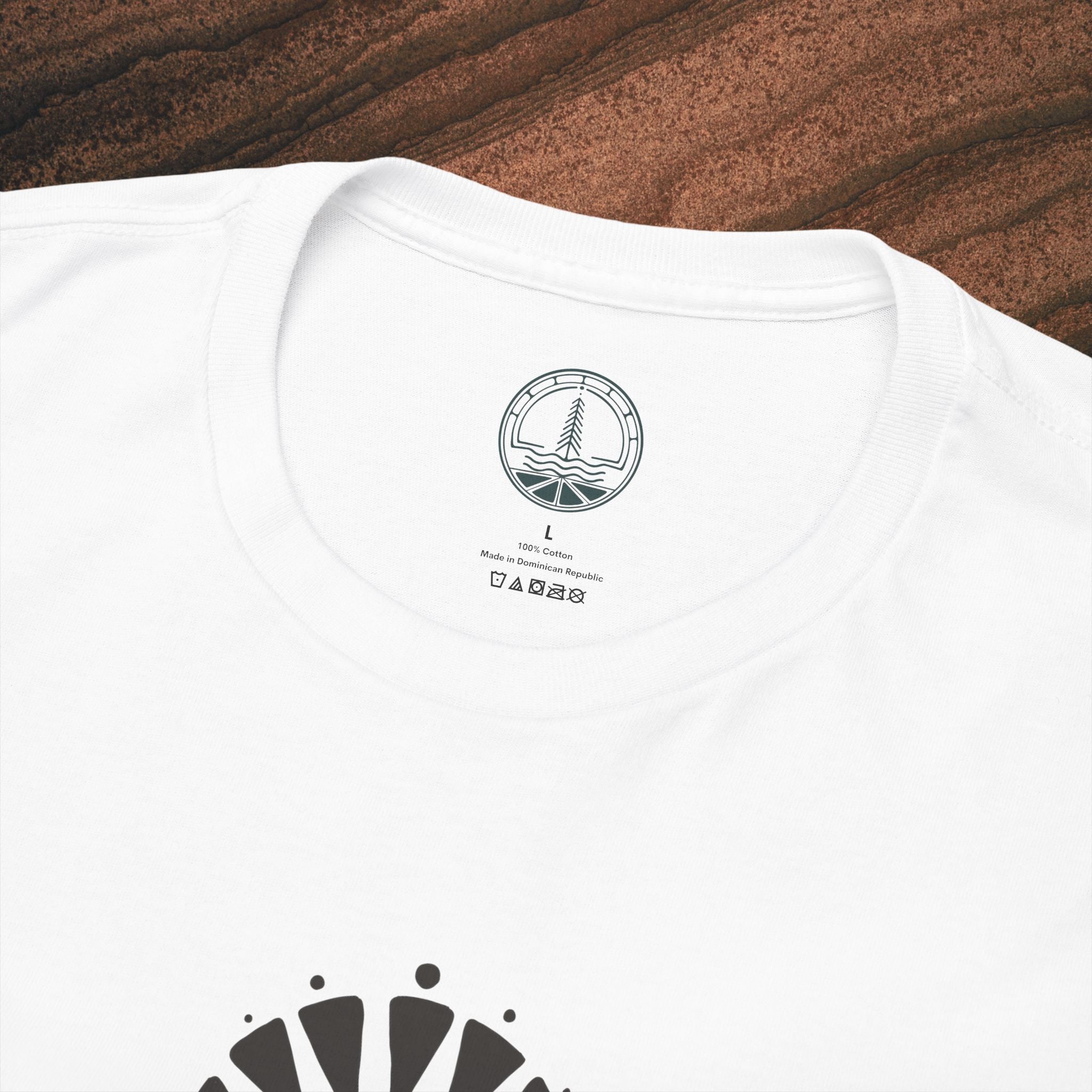 Nature Graphic Tee — Surf, Trees & Sun Vintage Panel Design