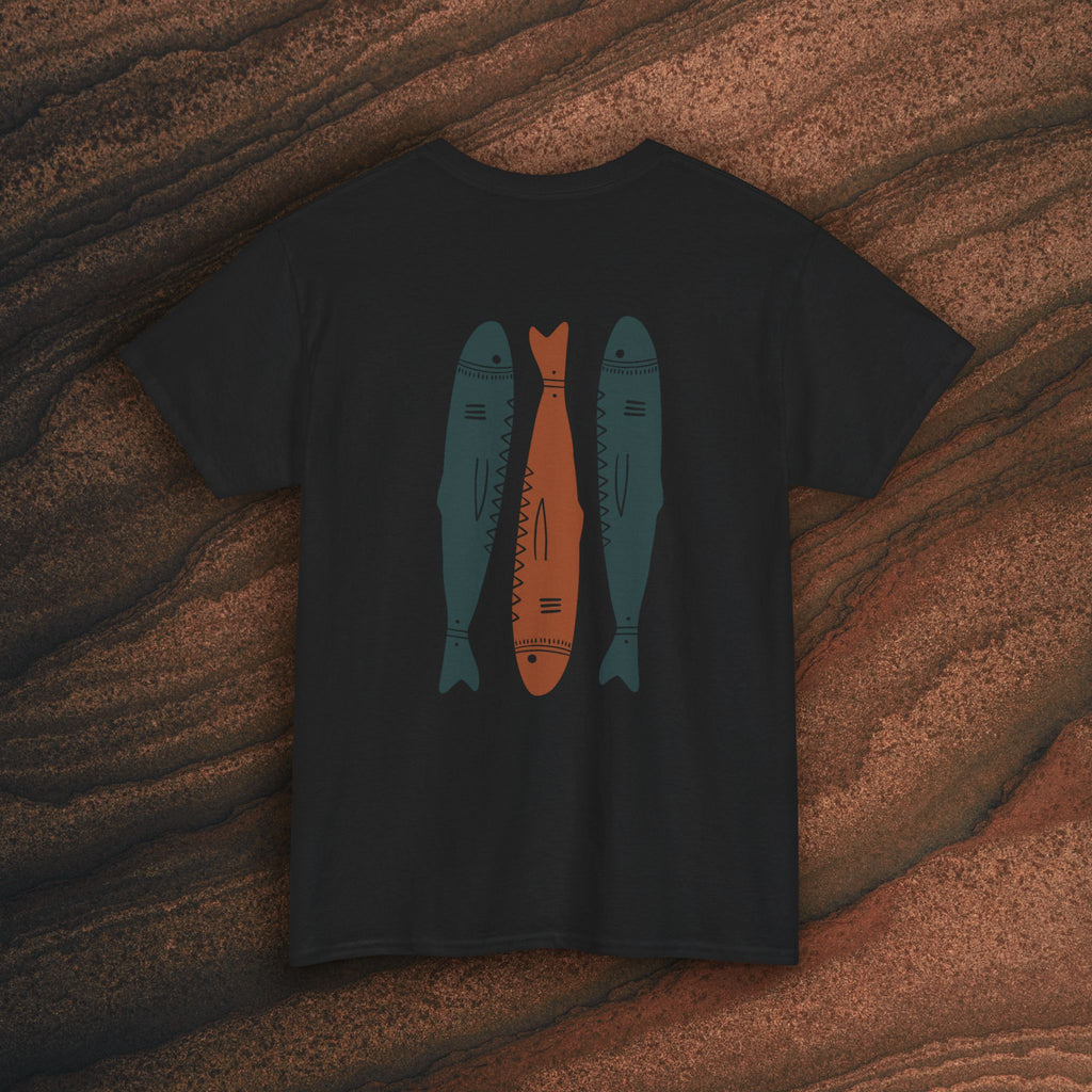 Sardine Trio Graphic Tee – Minimal Fish