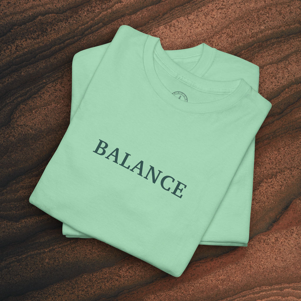 Balance T-Shirt — Minimal Balancing Stones Design