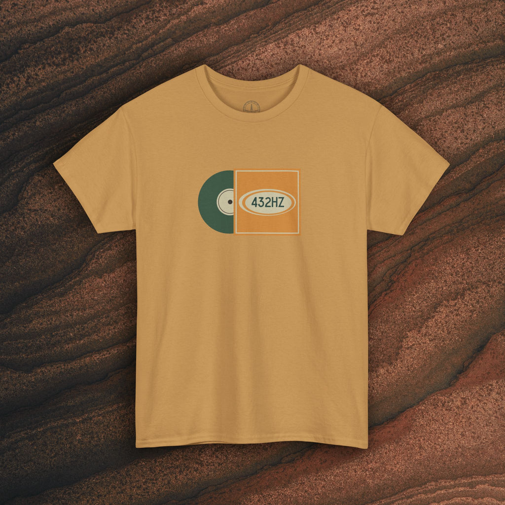 Unisex Heavy Cotton T-Shirt — 432Hz Vinyl Record Graphic
