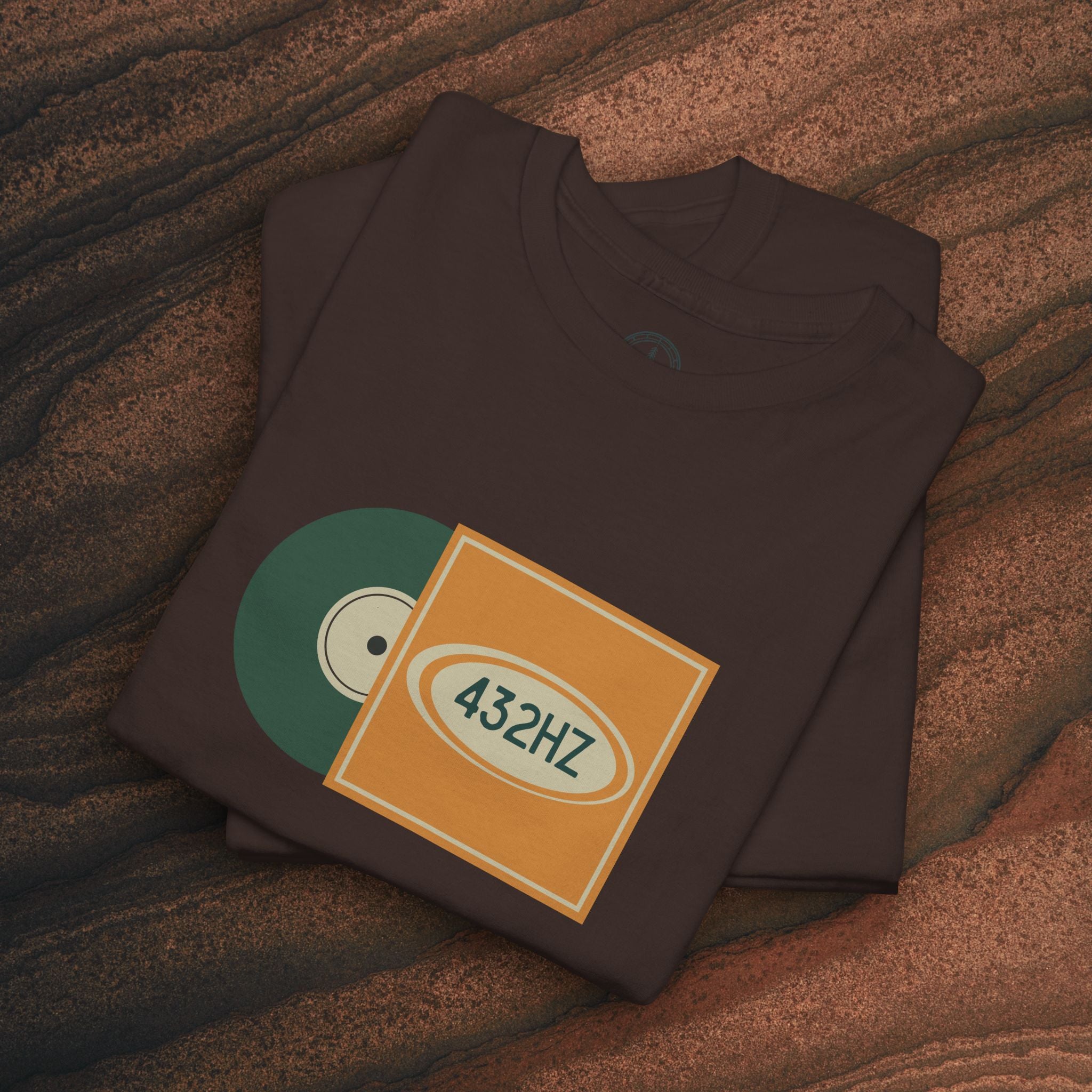Unisex Heavy Cotton T-Shirt — 432Hz Vinyl Record Graphic