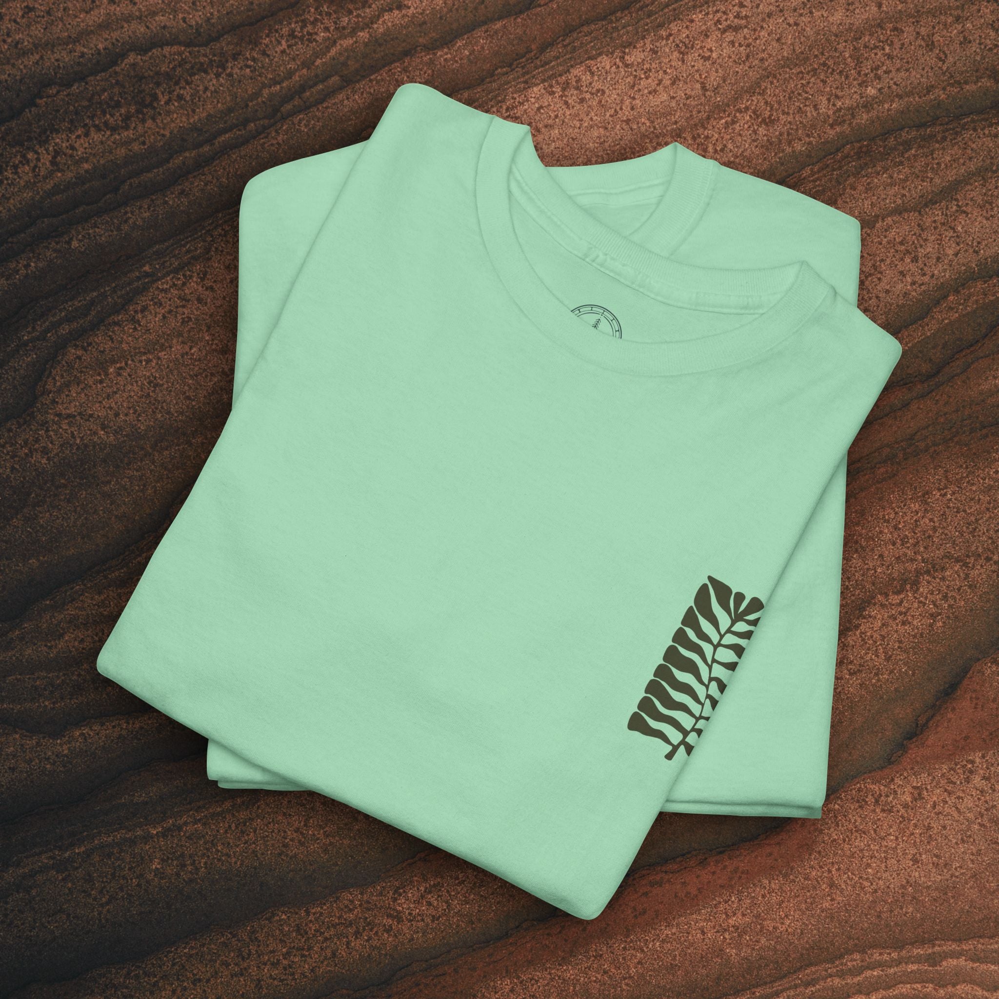 Unisex Heavy Cotton T-Shirt — Botanical Leaf Print