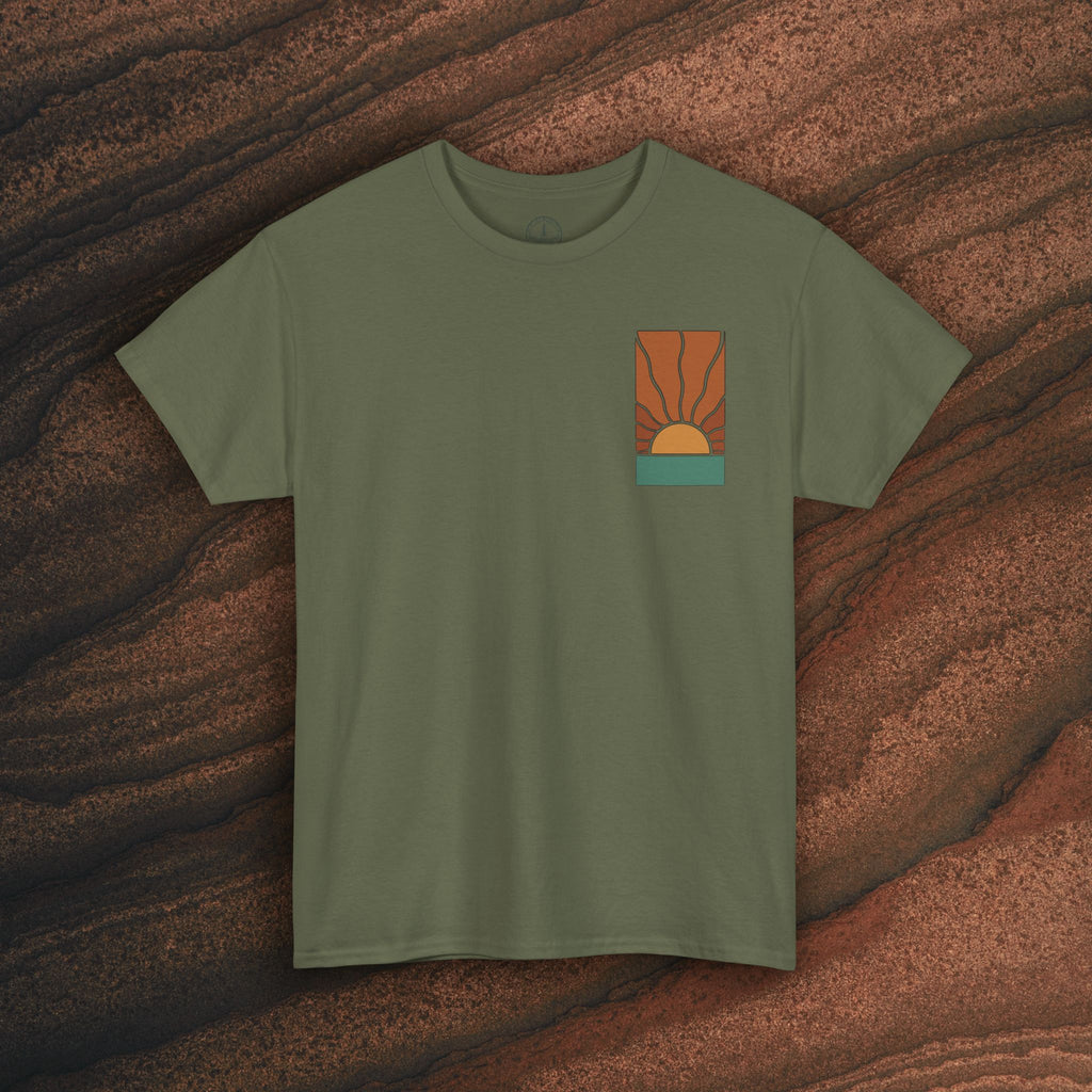 Sunrise Graphic Tee — Retro Minimal Sunset T-Shirt