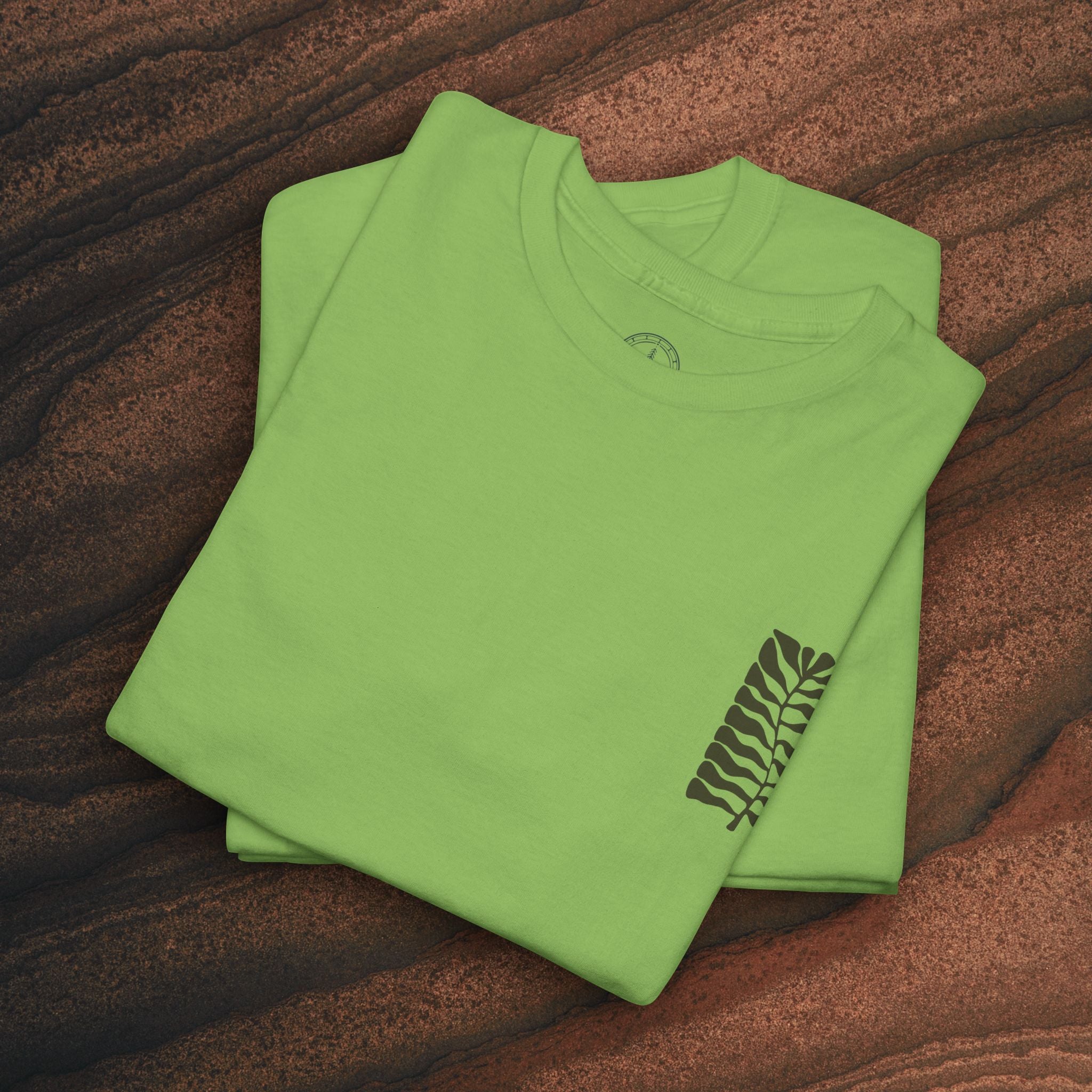 Unisex Heavy Cotton T-Shirt — Botanical Leaf Print