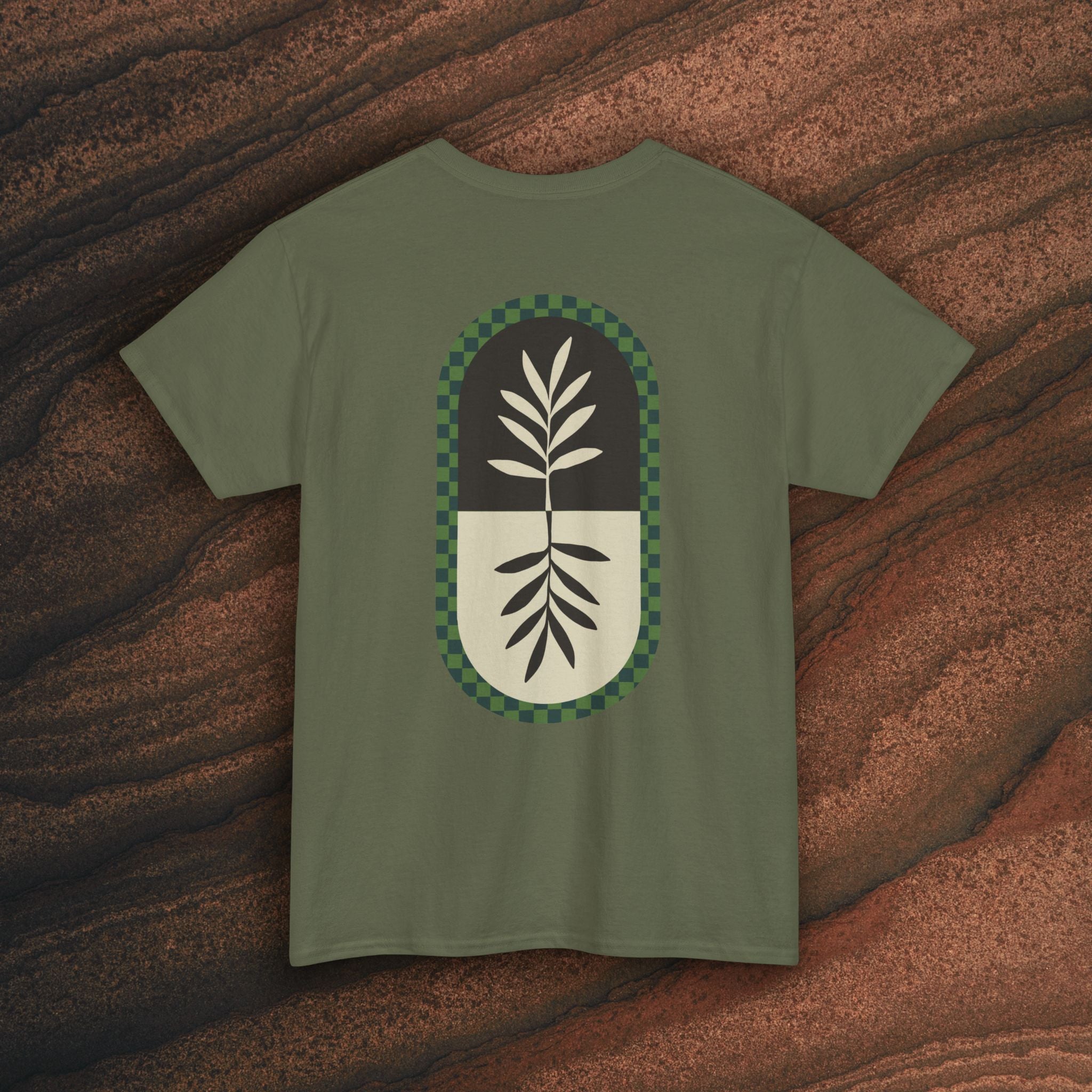 Unisex Heavy Cotton Tee — Minimal Olive Branch Graphic T-Shirt